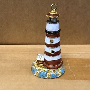 Victorian Enameling 56130 lighthouse ornament tropical beach nautical